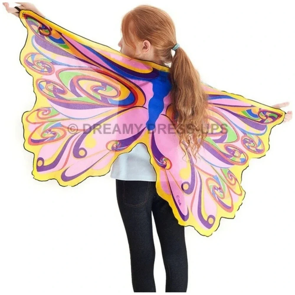 Butterfly Wings Kids Costume Pink Fairy Rainbow Glitter DREAMY DRESS UPS 44 in